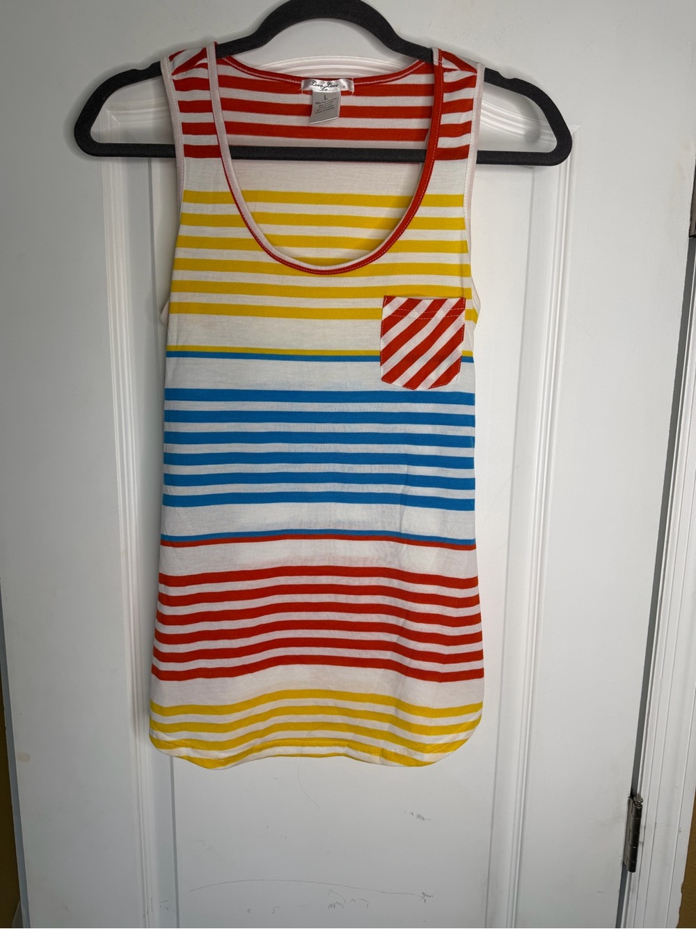 Love love lo Striped Pocket Multi-Colored Tank Top. Size L